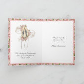 Religieuze Vintage Jubileum Maria Rozen Kaart (Binnen)