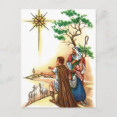 Religieuze vintage kerst nostalgisch feestdagenkaart (Voorkant)