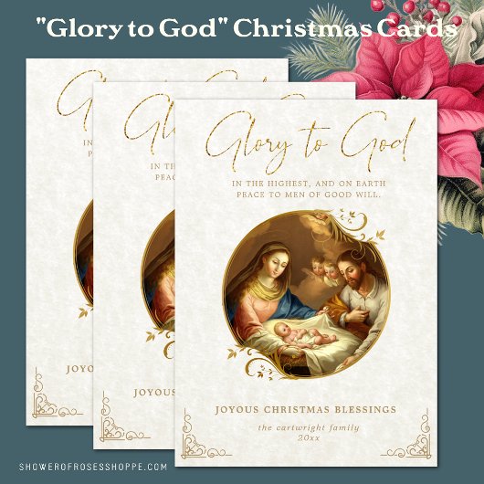 Religieuze Vintage Kerstmis Geboorte Jezus Feestdagenkaart