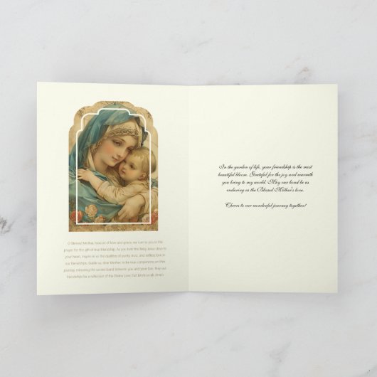 Religieuze vriendschap Gebed Gezegend Maria & Jezu Kaart (Binnen)