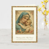 Religieuze vriendschap Gebed Gezegend Maria & Jezu Kaart (Gele Bloem)