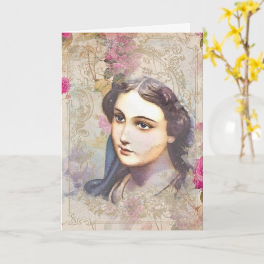 Religieuze vriendschap Gepest Maagd Mary  Kaart (Gele Bloem)