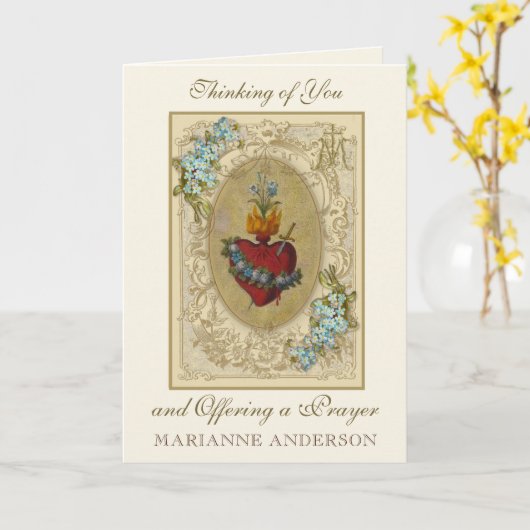 Religieuze vriendschap Maagd Maria Onbevlekt Hart Kaart (Gele Bloem)