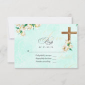 Religieuze waterverf bloem RSVP kaartje (Voorkant)