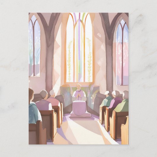 Religieuze Waterverf | vakantiegebed Briefkaart (Voorkant)