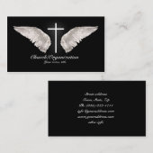 Religieuze White Cross Angel Wings Visitekaartje (Voorkant / Achterkant)