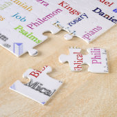 Religieuze witte woordwolk legpuzzel (Zijkant)