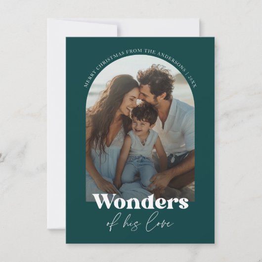 Religieuze wonderen van zijn liefde strand Kerstmi Feestdagenkaart (Voorkant)