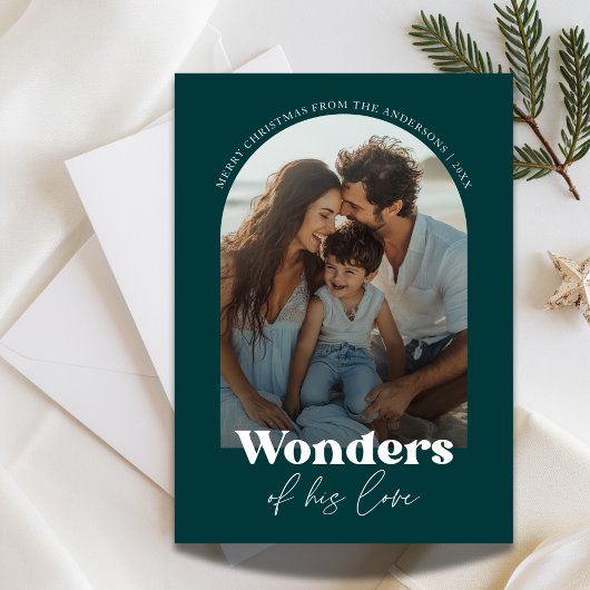Religieuze wonderen van zijn liefde strand Kerstmi Feestdagenkaart