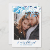 Religieuze, zeer gevlekte moderne kerstfoto feestdagenkaart (Voorkant)