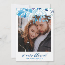 Religieuze Zeer Zegenrijke Moderne Kerst Foto Feestdagenkaart