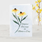 Religieuze zegeningen op Moederdag 2-kanonenventil Kaart (Gele Bloem)