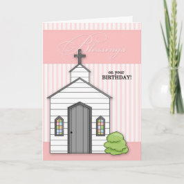 Religieuze zondagskapel in roze kaart