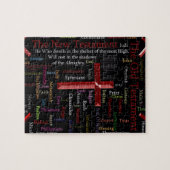 Religieuze zwarte woordwolk legpuzzel (Horizontaal)