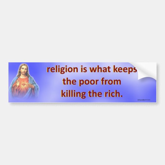 religion... bumpersticker (Voorkant)