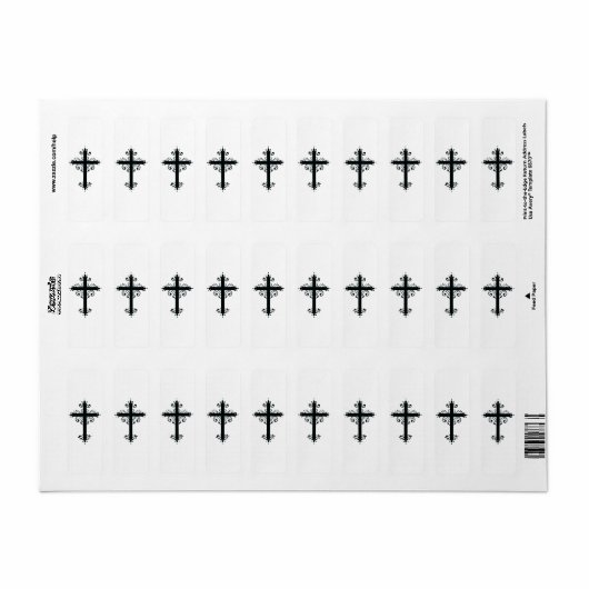Religion Cross met een ornament Etiket (Full Sheet)