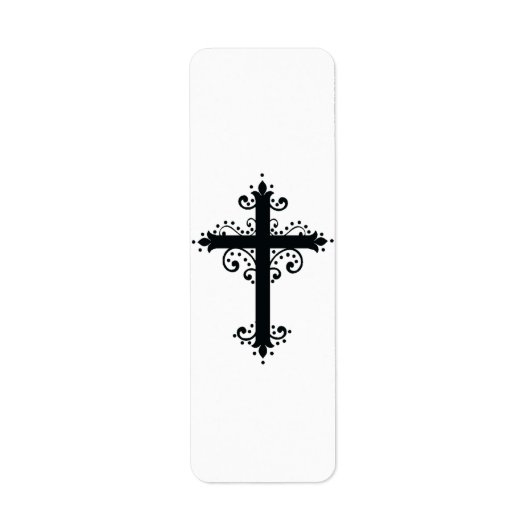 Religion Cross met een ornament Etiket (Voorkant)