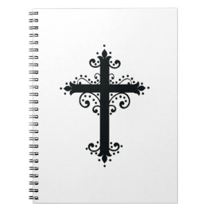 Religion Cross met een ornament Notitieboek