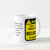 Religion Funny Personalized Warning Koffiemok (Voorkant rechts)