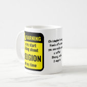 Religion Funny Personalized Warning Koffiemok (Voorkant links)
