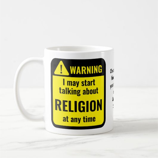 Religion Funny Personalized Warning Koffiemok (Links)