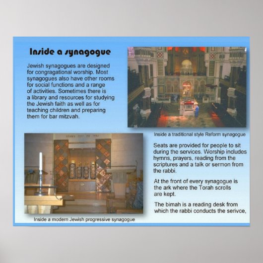 Religion, Judaism, inside a synagogue Poster (Voorkant)