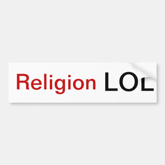Religion LOL Bumpersticker (Voorkant)