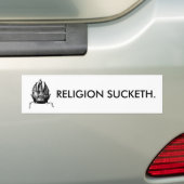 Religion Sucketh Bumpersticker (Op auto)