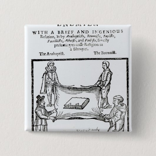 Religions Enemies, 1641 Vierkante Button 5,1 Cm (Voorkant)