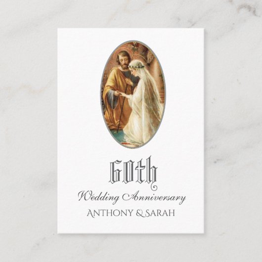 Religious 60th Wedding Jubileum Prayer Kaart Visitekaartje (Voorkant)