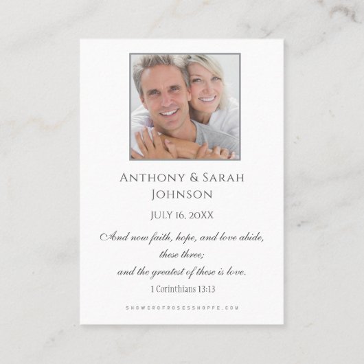 Religious 60th Wedding Jubileum Prayer Kaart Visitekaartje (Achterkant)