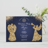 Religious Angel Christmas Family Dinner Party Kaart (Staand voorkant)