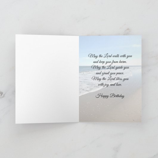Religious Beach Verjaardag Kaart (Binnen)