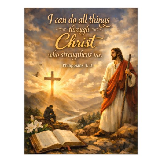 Religious Bible verse sayings quotes wall art Foto Afdruk (Voorkant)