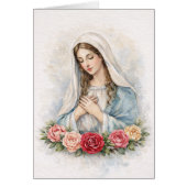 Religious Blessed Mary Floral Roses Scripture (Voorkant)