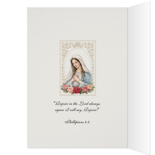 Religious Blessed Mary Floral Roses Scripture (Binnen (Links))