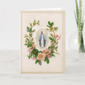 Religious Blessed Virgin Mary Floral  Kaart (Voorkant)