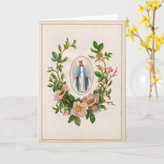 Religious Blessed Virgin Mary Floral Kaart (Gele Bloem)