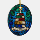 Religious Books Bible Cross  Keramisch Ornament (Rechts)