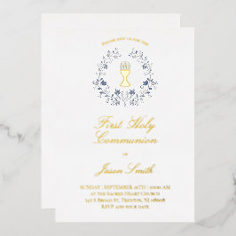 religious Catholic First Holy Communion Folie Uitnodiging