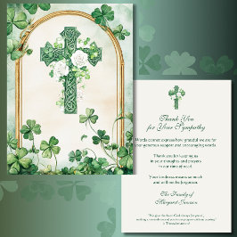 Religious Catholic Irish Celtic Cross Condolence  Bedankkaart