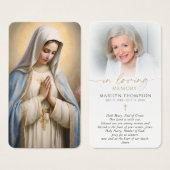 Religious Catholic Prayer Virgin Mary Cross Card Visitekaartje (Voorkant /achterkant)