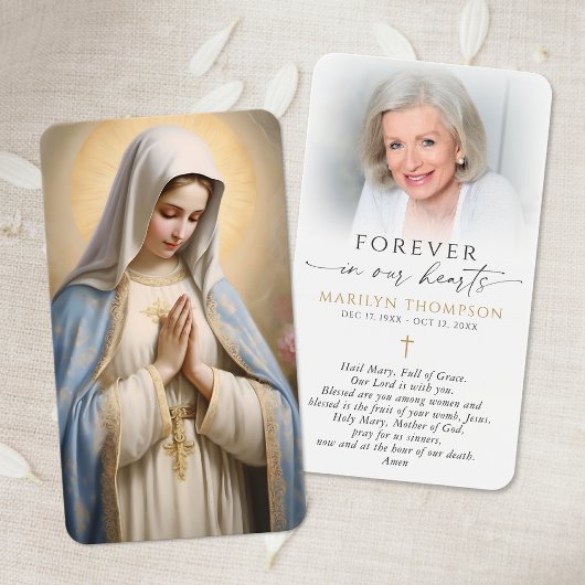 Religious Catholic Prayer Virgin Mary Cross Card Visitekaartje