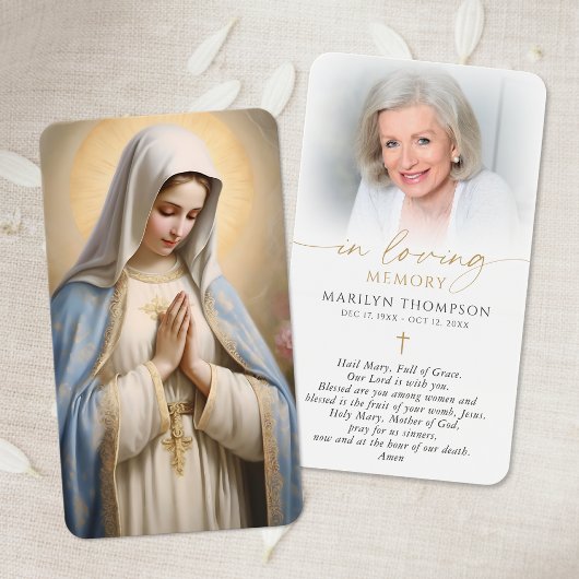 Religious Catholic Prayer Virgin Mary Cross Card Visitekaartje