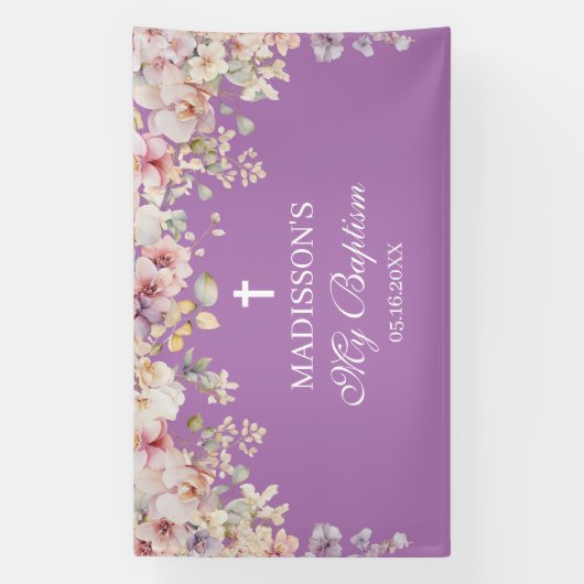 Religious Celebration Floral Orchids purp backdrop Spandoek (Verticaal)