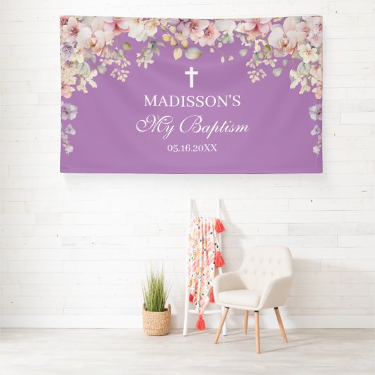 Religious Celebration Floral Orchids purp backdrop Spandoek (Insitu)