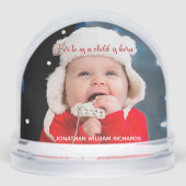 Religious Christmas Baby Photo Bible Verse Sneeuwbol (Voorkant)