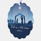 Religious Christmas Bible Verse Nativity Scene Ornament Kaart (Links)