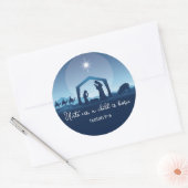 Religious Christmas Bible Verse Nativity Scene Ronde Sticker (Envelop)