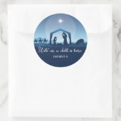 Religious Christmas Bible Verse Nativity Scene Ronde Sticker (Tas)